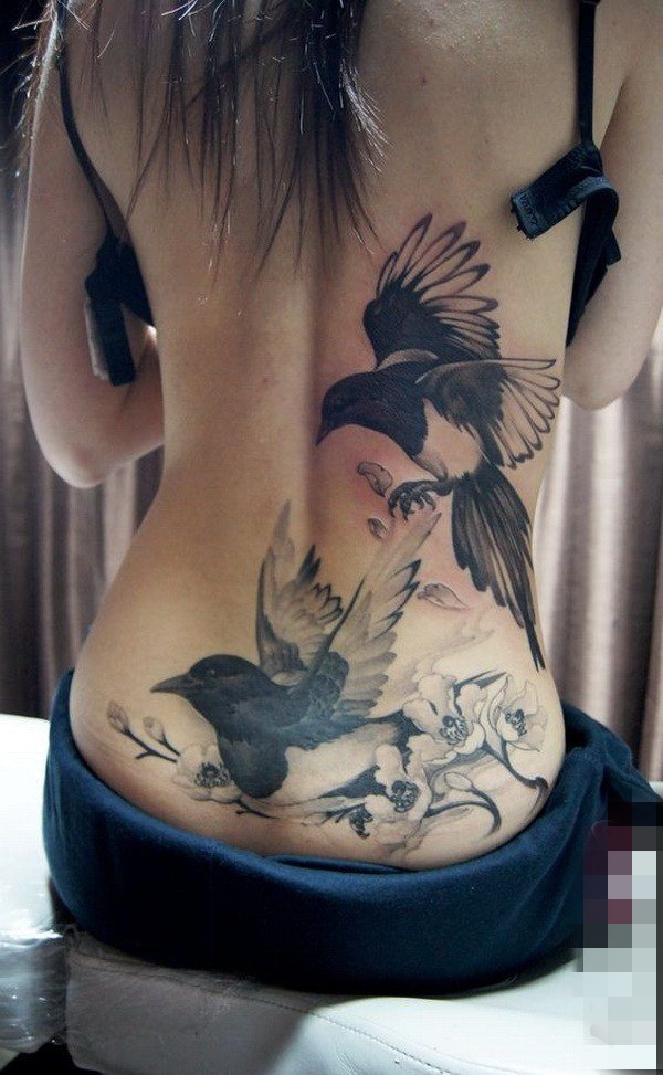 一组女生腰上创意个性唯美纹身图片