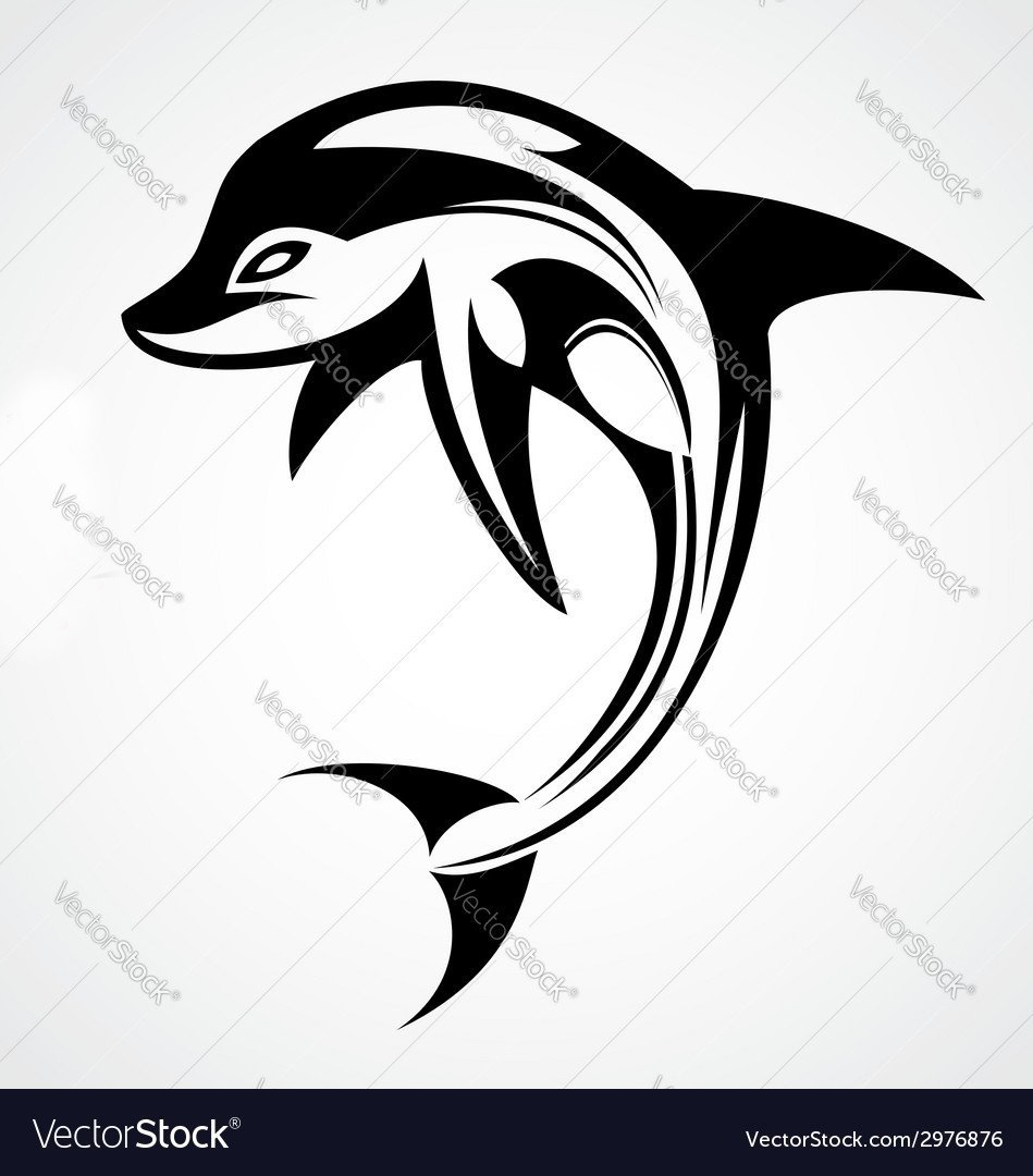 纹身海豚  灵动可爱的海豚纹身手稿图案