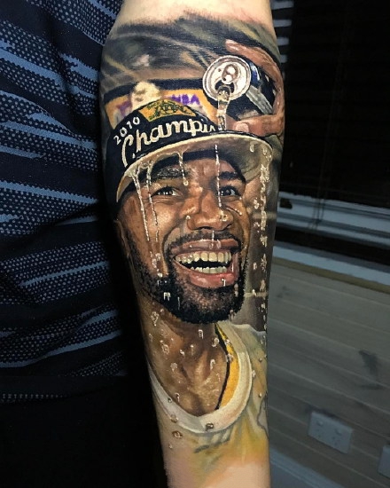 几张优秀的NBA球星肖像纹身图片作品