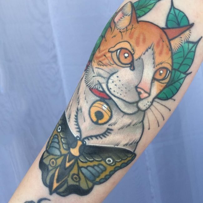 猫咪纹身图片   优雅灵敏的猫咪纹身图片