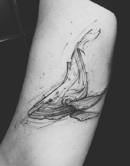 一组和鲸鱼主题相关的纹身图片作品和手稿欣赏