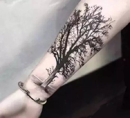 好看的一组树纹身作品图案9张