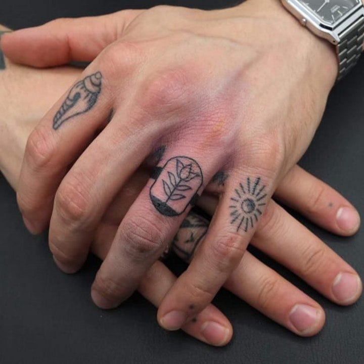 手指纹身图  简单却不失创意的手指纹身图片