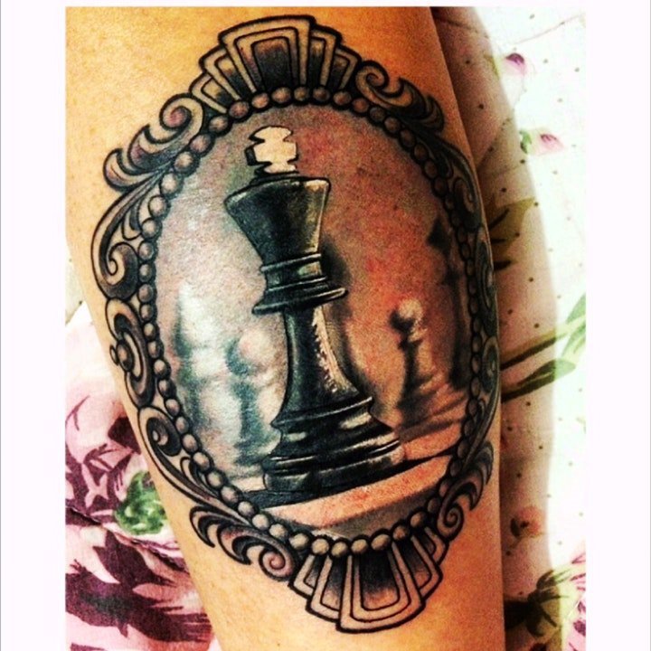 纹身有趣的图案  技艺精湛的棋类纹身图片
