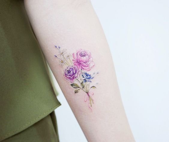 一组仙气十足的玫瑰纹身图片