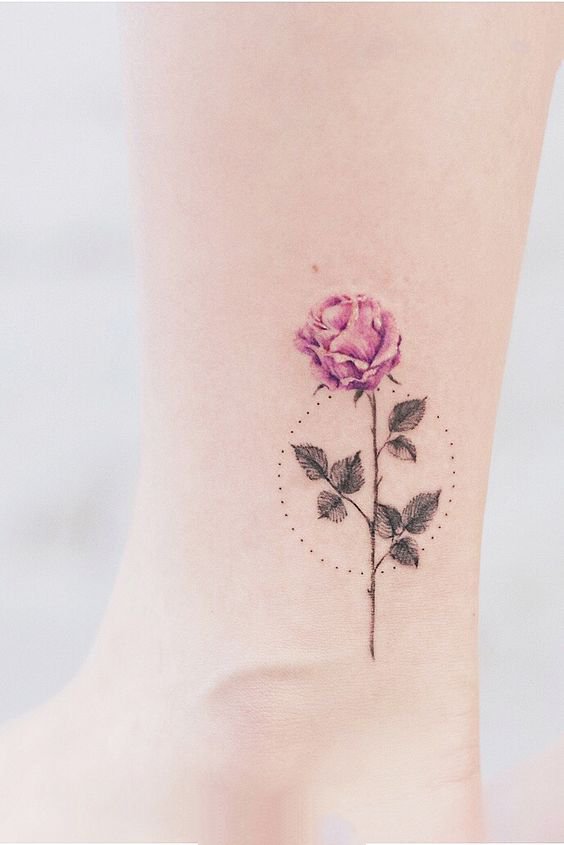 一组仙气十足的玫瑰纹身图片