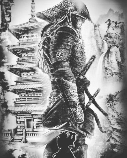 武士纹身手稿 30款日式武士主题的纹身手稿图片