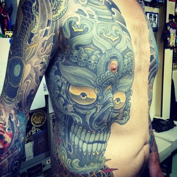 日本 宫藏刺青 （MIYAZO TATTOO）的半甲纹身作品图8