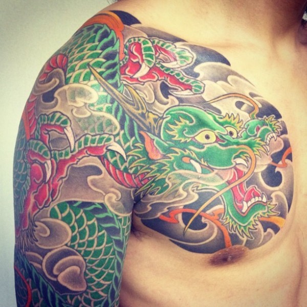 日本 宫藏刺青 （MIYAZO TATTOO）的半甲纹身作品