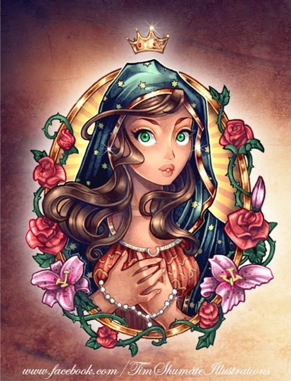 迪士尼小美女纹身手稿