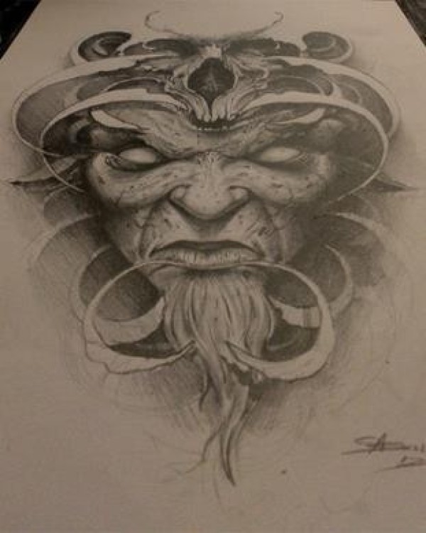 欧美风格的纹身手稿图3