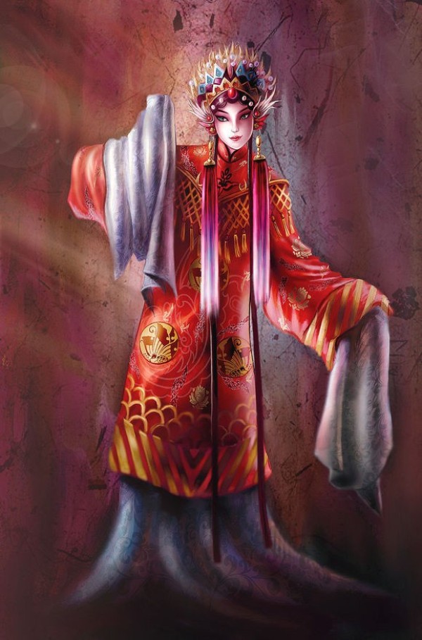 一组漂亮的花旦戏子纹身手稿图4