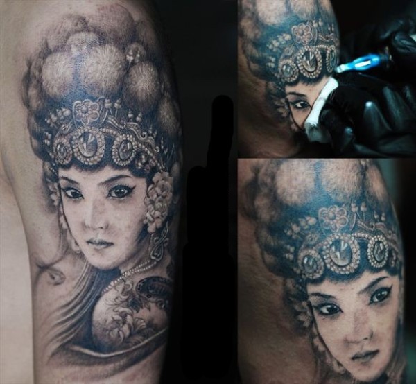 好看经典的花旦纹身图4