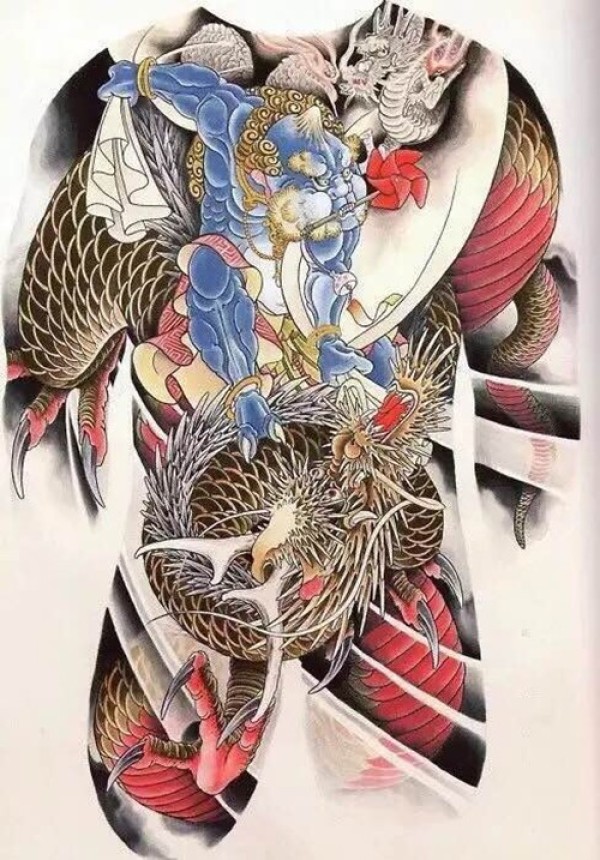 经典满背纹身手稿图4