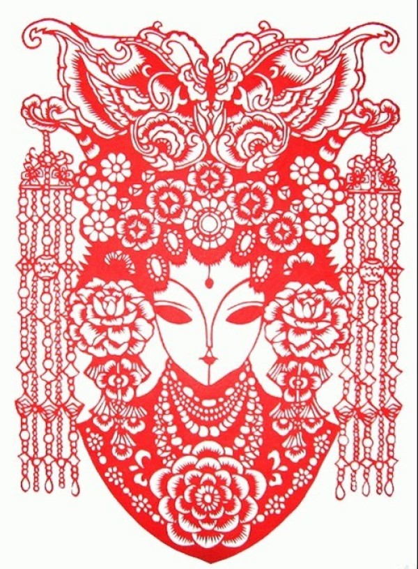 红色手稿花旦纹身图4