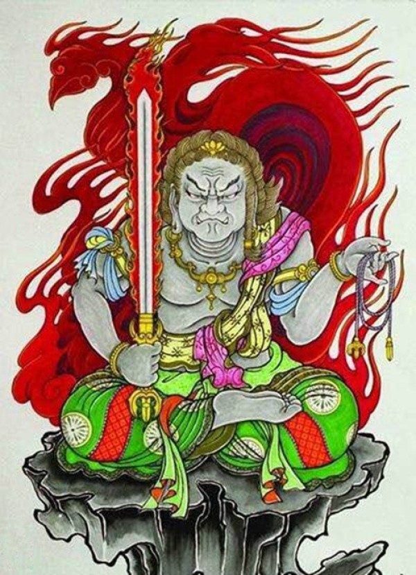 纹身不动明王画稿欣赏图6