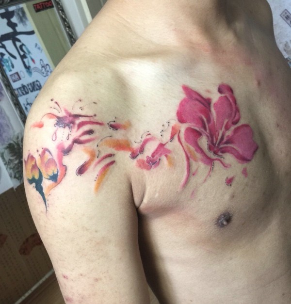 男士也可以拥有美丽的彼岸花纹身刺青