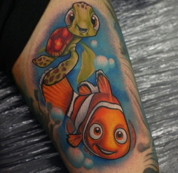 小丑鱼尼莫纹身图片Nemo tattoo