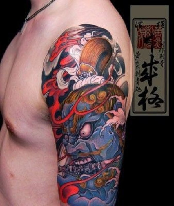 蓝色嘎巴拉纹身图片