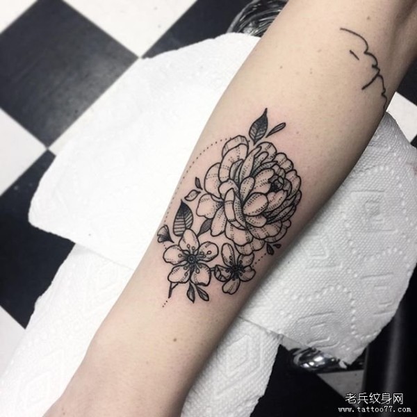 小臂小清新花纹身tattoo图案