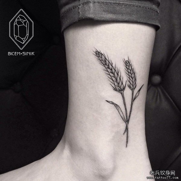 脚踝稻穗小清新tattoo纹身图片