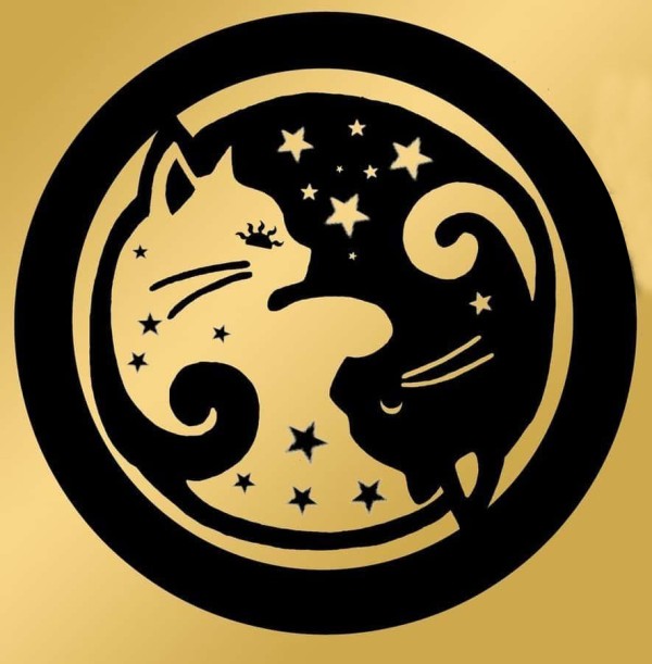 黑色线条素描文艺唯美可爱猫咪阴阳八卦纹身手稿