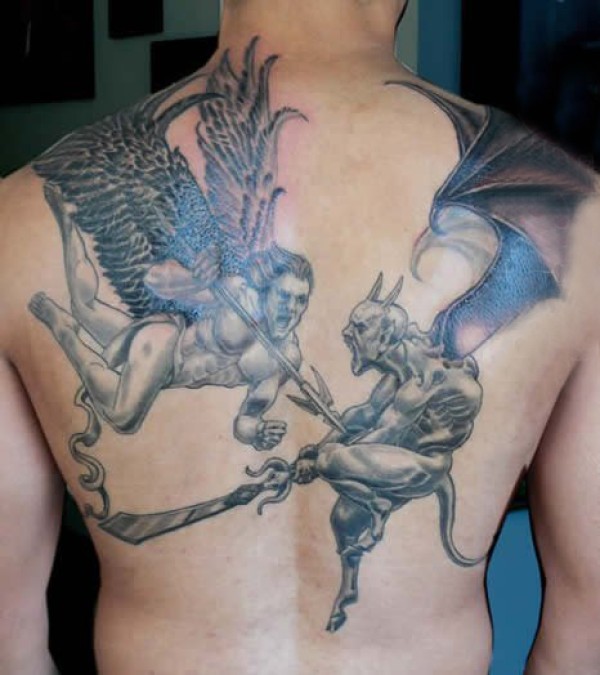 恶魔纹身简单 多款黑灰纹身素描恶魔纹身图片