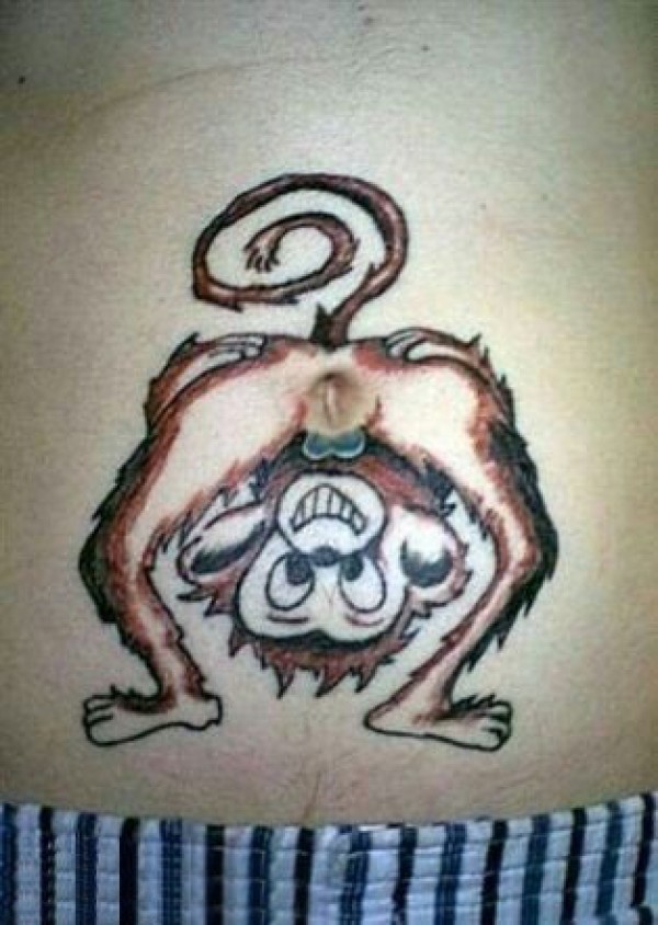 猴子纹身 男生腹部趣味的猴子纹身图片