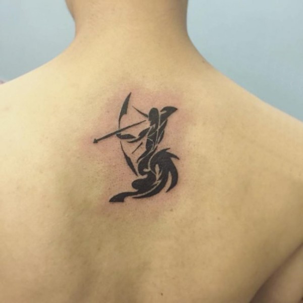 射手座纹身图片 多款小清新文艺纹身黑色射手座纹身图片