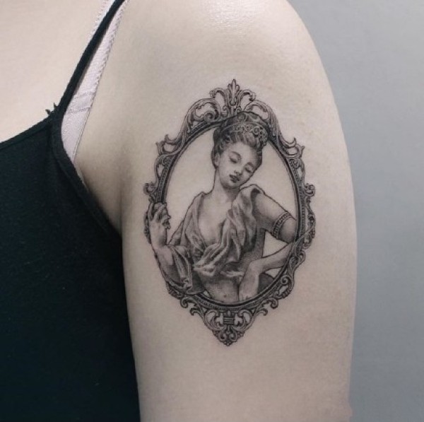 一组欧美风格的黑灰壁画纹身图片作品欣赏