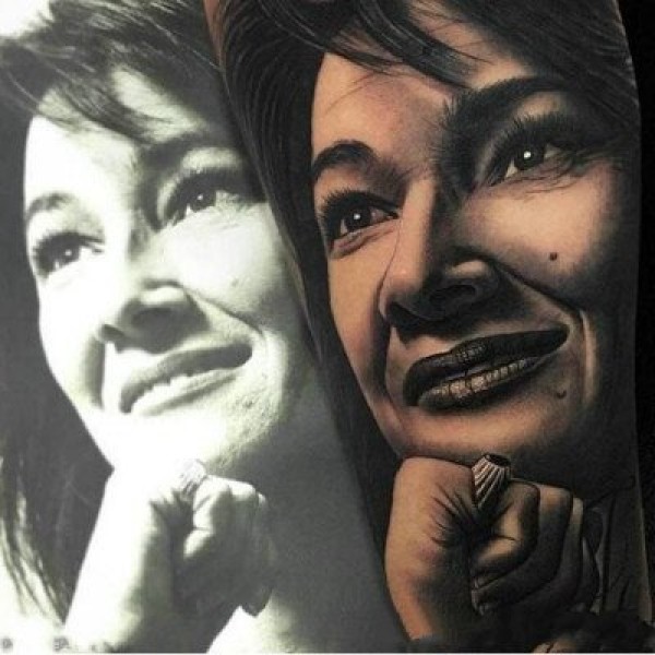 逼真的一组欧美写实人物肖像纹身图片作品