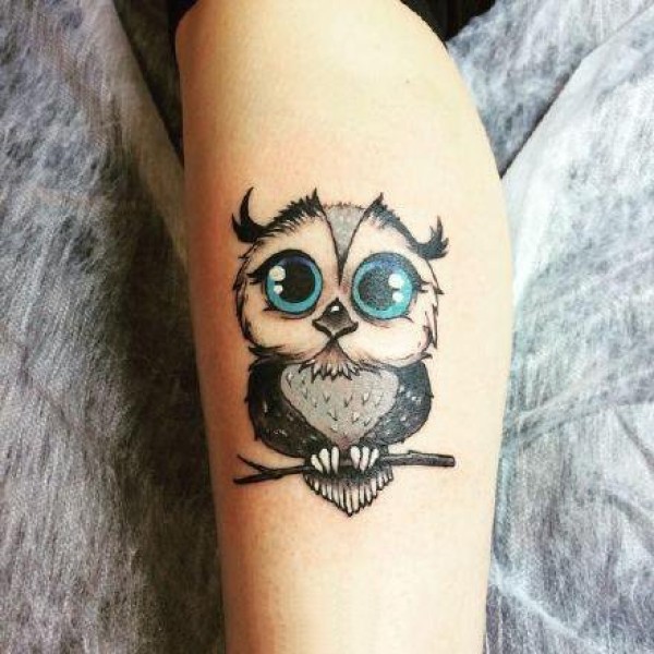 适合猫头鹰控的小简约猫头鹰纹身图片