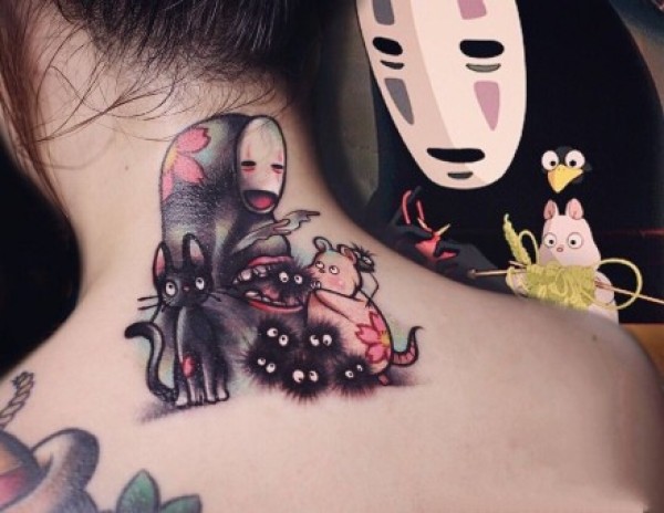 一组动漫角色无脸男的纹身图片