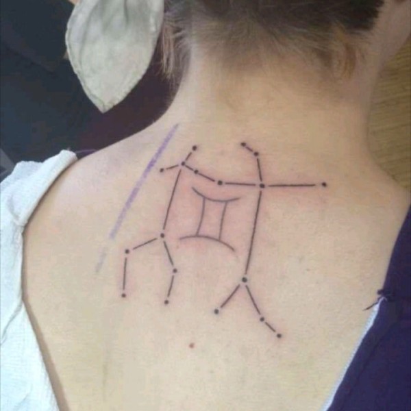 星座简笔画纹身图片 简单精致的十二星座简笔画纹身图片