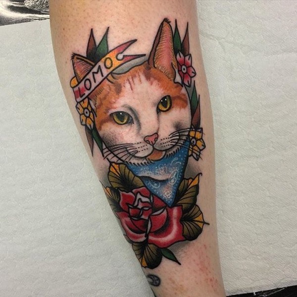 猫的纹身图片   可爱而又灵动机灵的猫纹身图片
