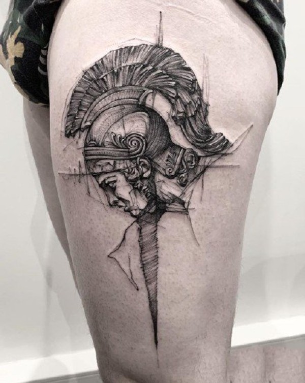 好看的一组9张欧美暗黑色纹身作品