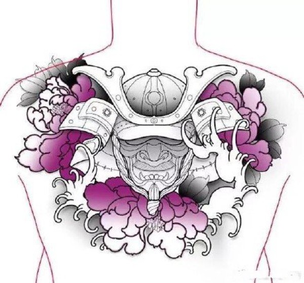 花胸刺青 8款男性花胸的纹身图片和手稿图片