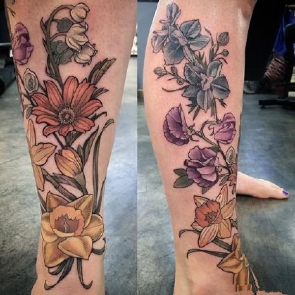 森系女孩的9款植物系列tattoo纹身图片