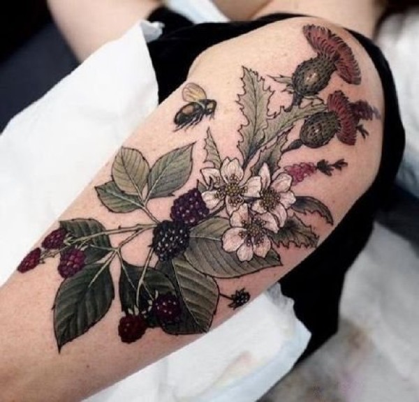 森系女孩的9款植物系列tattoo纹身图片