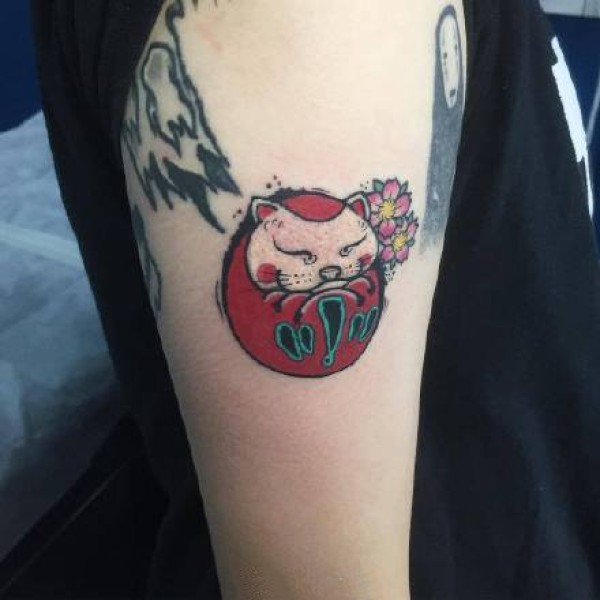 达摩蛋纹身 18款红色的日式达摩蛋纹身图片