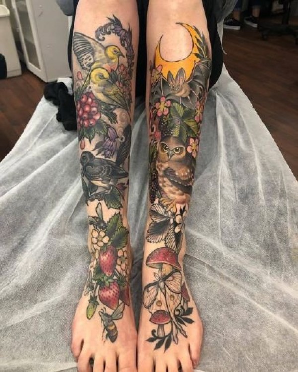 森系女孩的9款植物系列tattoo纹身图片