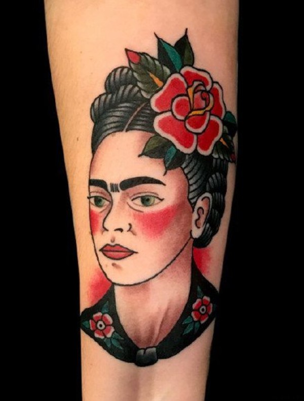 Frida Kahlo弗里达的人像纹身图片