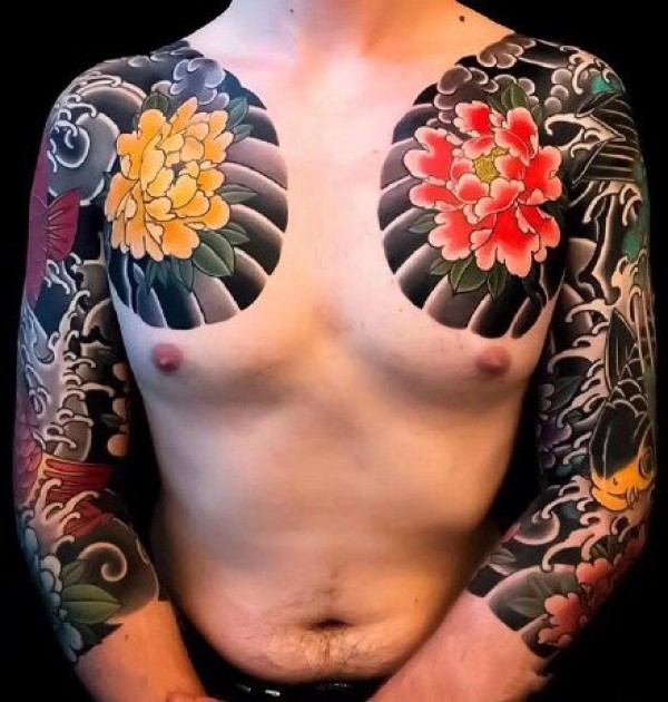双半甲花臂纹身 9款超帅气的男性花臂双半甲纹身作品