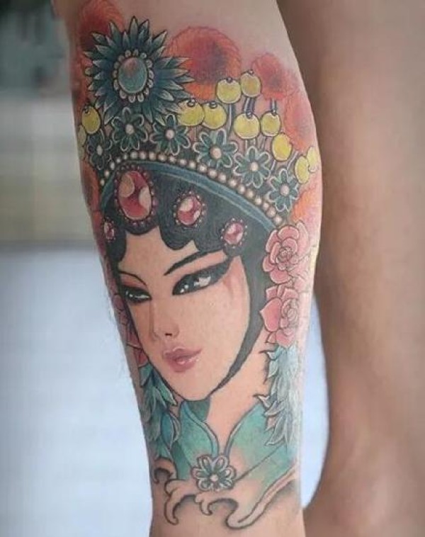 花旦刺青 精美的9款花旦纹身图片作品