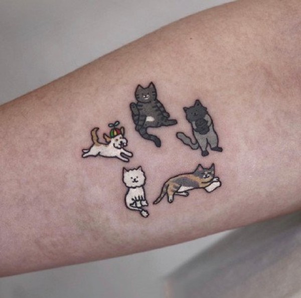一组很可爱的小猫咪纹身图片
