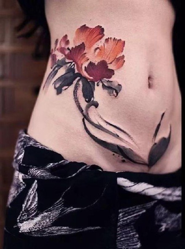 一组好看的花卉纹身图片