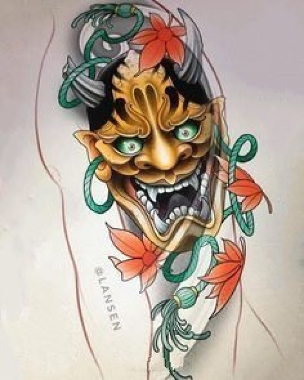 般若刺青 9款般若纹身的手稿素材和纹身作品
