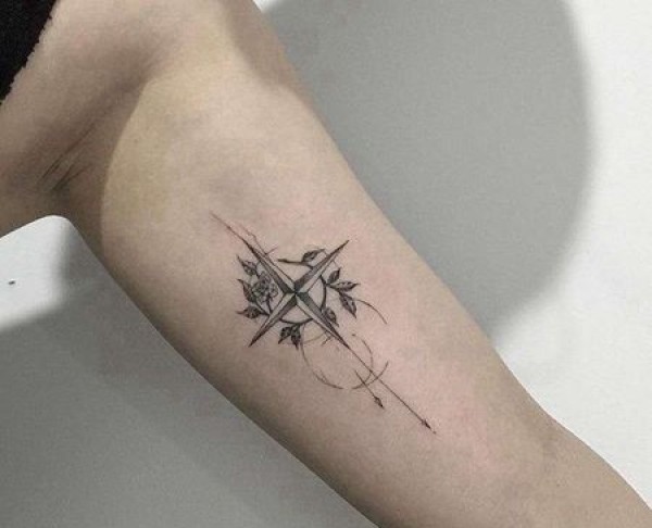 大臂星星纹身图片