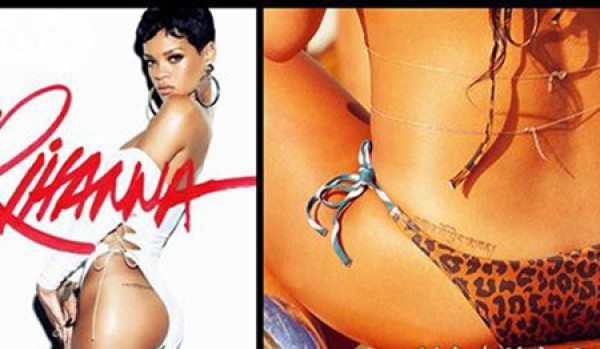 性感美女明星rihanna臀部藏文纹身