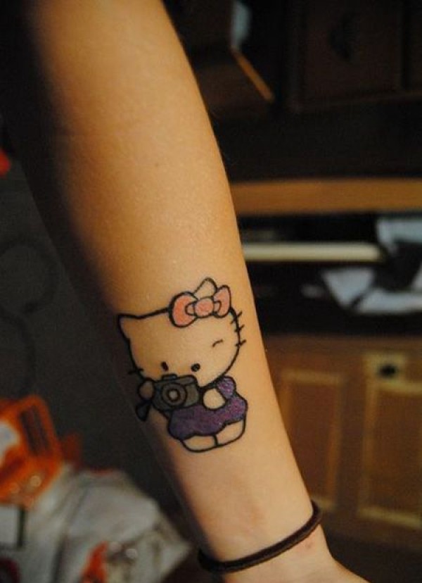 手腕hellokitty纹身图片